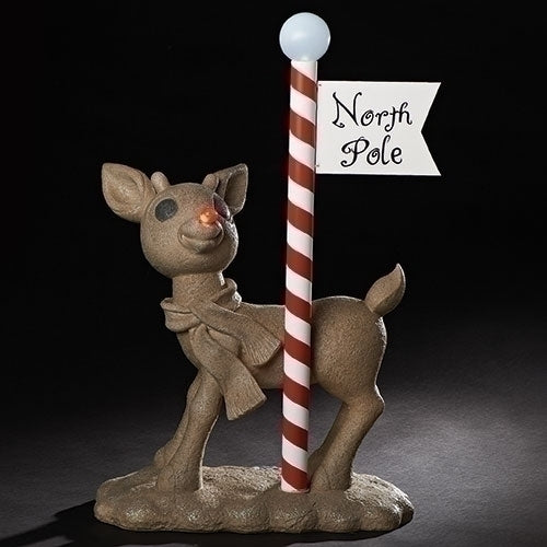24"H SOLAR RUDOLPH STATUE