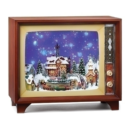 14.5"H LIGHTED MUSICAL TV TOWN