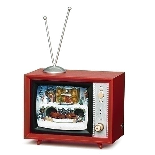5"H LIGHTED MUSICAL TV NORTH