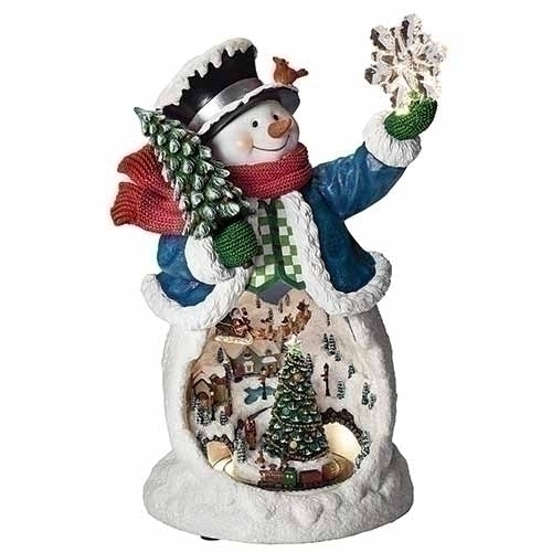 13"H LIGHTED MUSICAL SNOWMAN