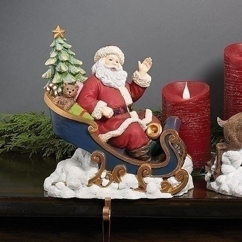 9.2"H SANTA IN SLEIGH STOCKING