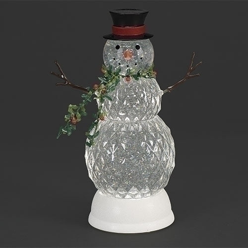 11"H LIGHTED SWIRL SNOWMAN
