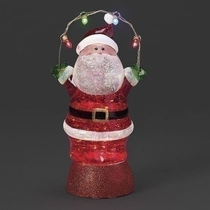 9.5"H LIGHTED SWIRL SANTA WITH