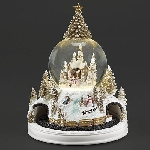 11"H LIGHTED MUSICAL DOME GOLD