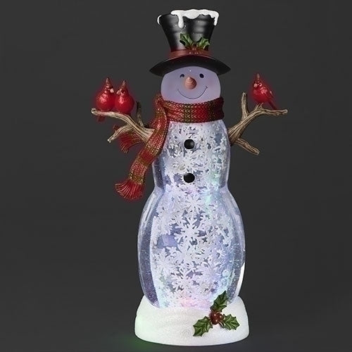18"H LIGHTED SWIRL SNOWMAN