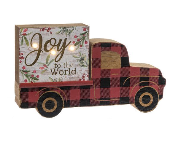 Print Light Up Truck Wood Block