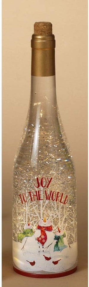 Lighted Wine Bottle Swirling WaterGlobe - 12.5"