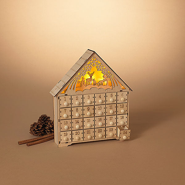 Elegant Lighted Laser-Cut Advent Calendar
