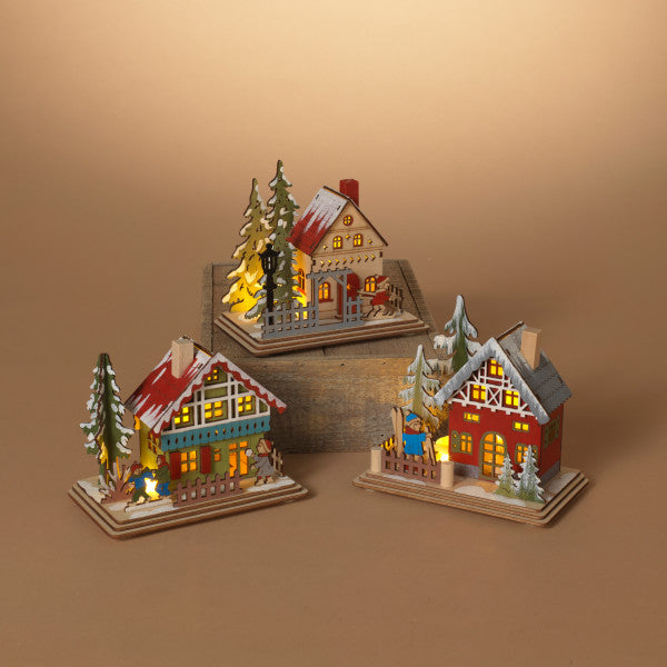 Lighted Laser Cut Wood House
