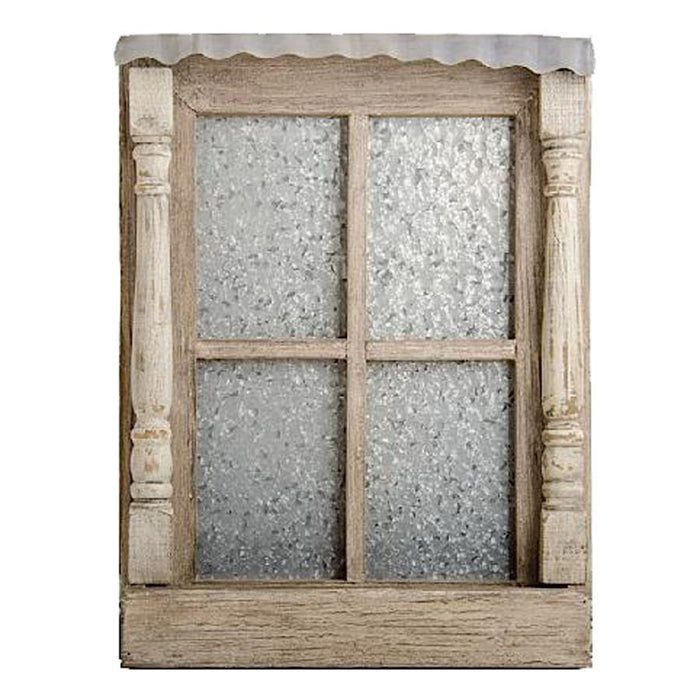 Antique Window Flow Box with Tin Awning