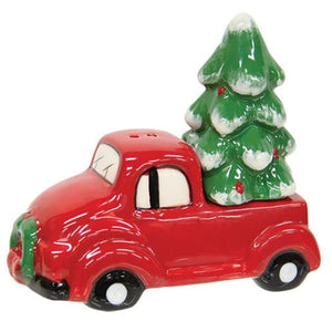 Red Truck & Christmas Tree Salt & Pepper Shakers