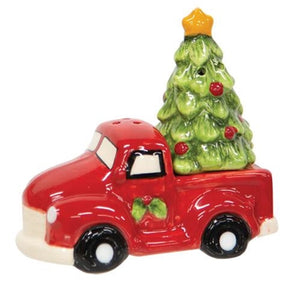 Red Truck & Christmas Tree Salt & Pepper Shakers
