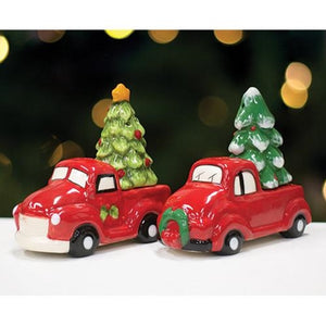 Red Truck & Christmas Tree Salt % Pepper Shaker