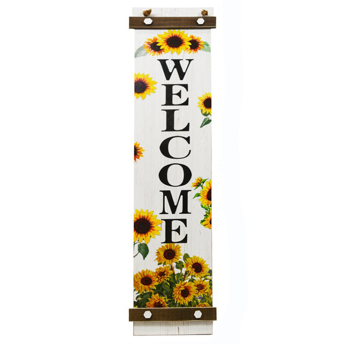 Wooden Sunflower Welcome Sign