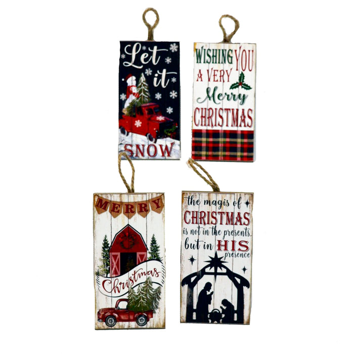 Hanging Wood Holiday Tag