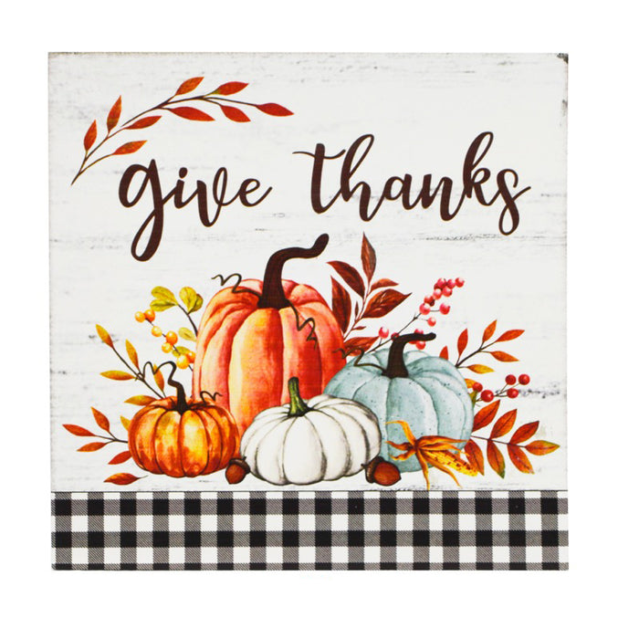 Give Thanks Wood Block