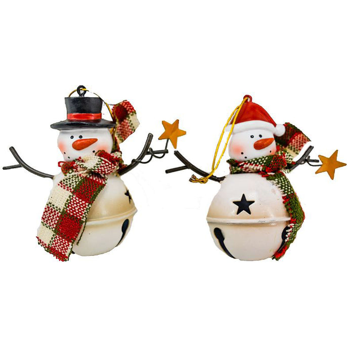 Poly Snowman Metal Ball Ornmnt