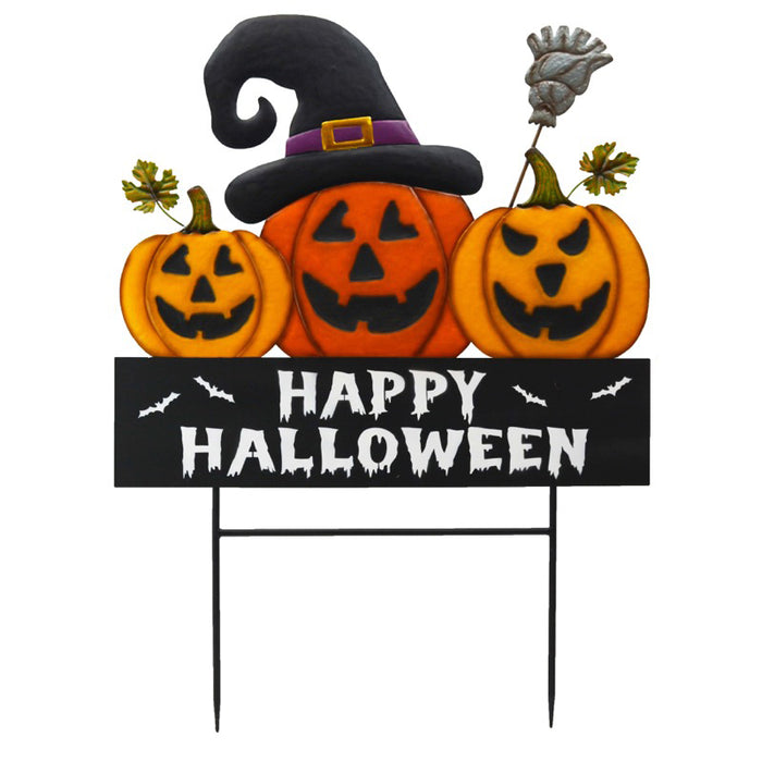 Metal 3 Pumpkin Yard Sign