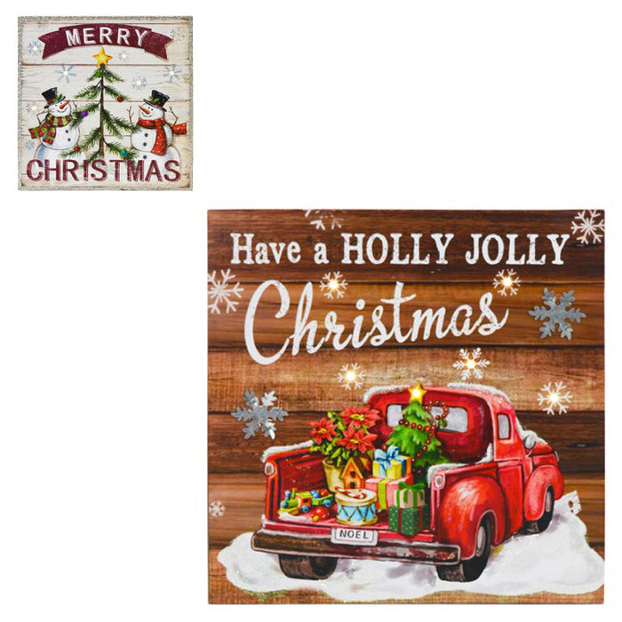 LEd Christmas Wood Sign